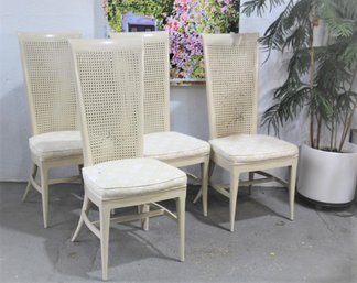 Set Of 4 Double Cane High Back Side Chairs