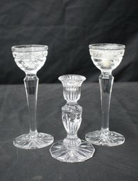 Waterford 'Prentiss' 6' And 'Overture' Candlestick Holders