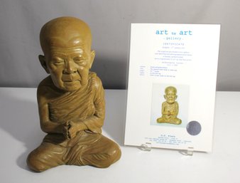 Authentic Bronze Sculpture Of Revered Monk Luang Pu Noina By Widsanupong Noonan - Limited Edition With Certifi