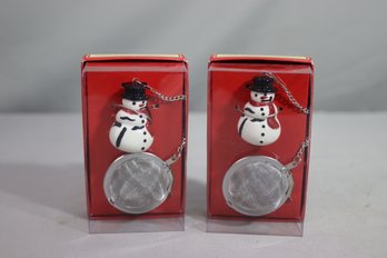 2 Williams-Sonoma Snowman Spice Balls