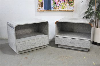 Pair Of Design '78 Waterfall Bedside Tables