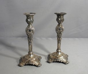 Rogers And Son Victorian Style Silver-Plated Candlestick Set