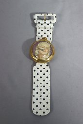 Vintage-style Jean Harlow Wristwatch With Polka Dot Band