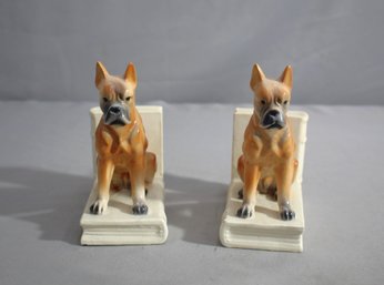 'Canine Guardians'  Vintage Boxer Dog Bookends