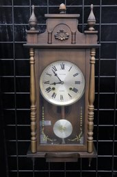 Vintage Walnut Necor 31 Day Pendulum Wall Clock With Key