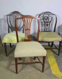 Group Lot Of V3 Vintage Shield Back Side Chairs - See Photos For Condition