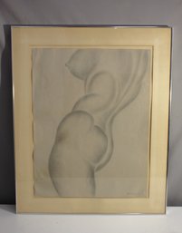 1976 Signed Joann Audrey Female Torso Study - Framed Graphite Drawing