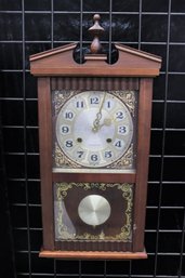 Vintage Mahogany 35 Day Pendulum Wall Clock With Key
