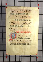 Antique Gregorian Chant Manuscript Sheet (Double-Sided)