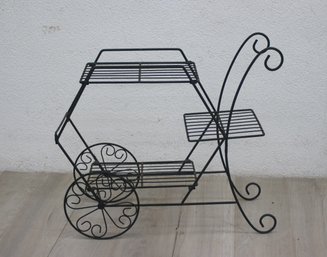Wrought Iron Cart  Plant Stand