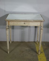 Vintage 1 Draw Mirrored Top  Side Table - See Photos  For Condition