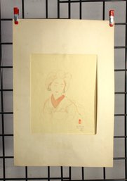 1965 Original Japanese Hand-Colored Woodblock Print By Inikumo - Geisha Girl 103/300