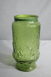 Vintage Anchor Hocking Rainflower Vase In Spring Green, 9.5' Height