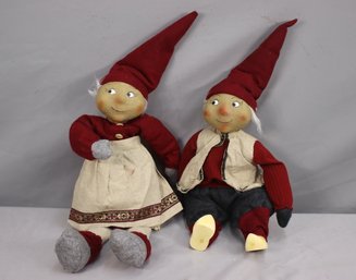 Two (2) Vintage Dutch Holiday Dolls