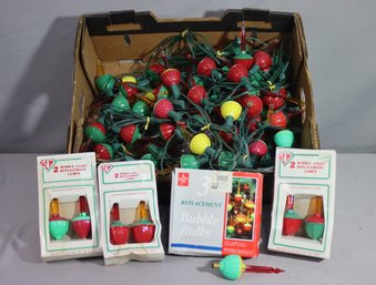 Box Of Vintage Christmas Bubble Lights