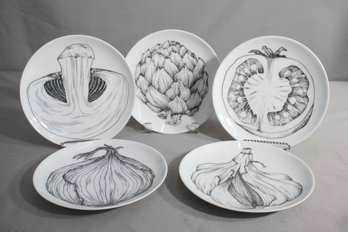Five Heinrich Bavaria Vegetable Botanical Plates