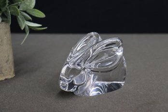 Orrefors Glass Crystal Rabbit Figurine, Signed