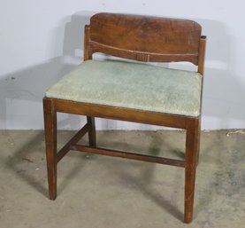 Vintage Vanity  Bench  With Upholstered Seat- See Photos For Condition