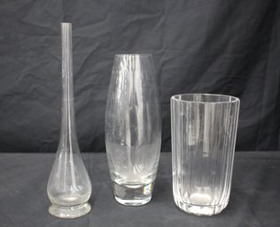 Group Of Three (3) Glass Vases