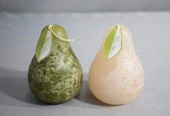 Pair Of Decorative Pear-Shaped Candles With Fruit Scents