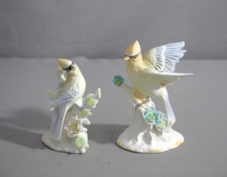 Pair Of Vintage Ucagco Ceramics Japan Waxwing Bird Figurines