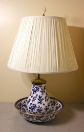 33' H Blue And White Table Lamp