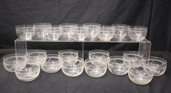 21pcs Etched Glass Engraved Bowls