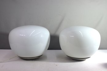 Pair Of Modern Style Lamps . Plastic Shades