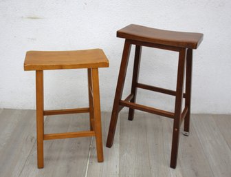 Two Wooden Counter Stools