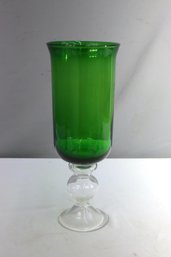 Vintage Vase,clear And Green Glass