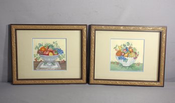 Pair Of Framed Fruit Still Life Scene Prints