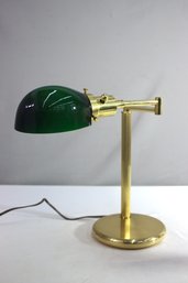 Bankers Desk Lamp With Green Glass Shade