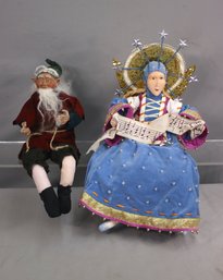 Dept. 56 Patience Brewster Krinkles SILENT NIGHT 21' ANGEL Doll / Tree Topper & Magicos Elf