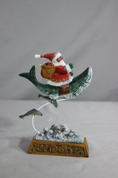 Santa On A Fish Figurine