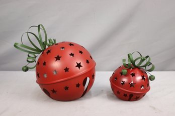 Two (2) Red Christmas Bells