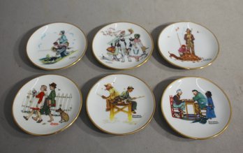 Norman Rockwell Four Seasons Miniature Plate Collection-set Of 6