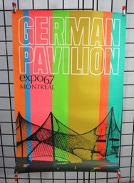 #5-unframed EXPO 67 MONTREAL GERMAN PAVILION Poster- Vintage