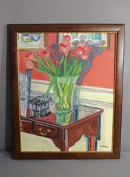 'Red Tulips' - Vibrant Still Life By Diana Lesser