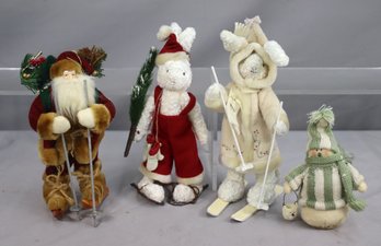 Four (4) Holiday Bunny And Santa