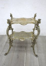 Vintage Solid Brass 2 Tiered Stand