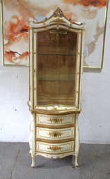 Ornate Venetian-Style Painted Display Cabinet On Chest'