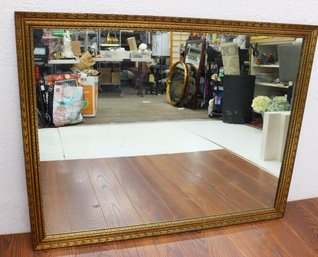 Rectangular Wall Mirror In Brown/gold Repeat Botanic Pattern Frame