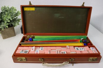 Vintage 1960s Mah Jongg Set In Hard Case  (with Original Tag From Mah Jongg Supply Forest Hills)