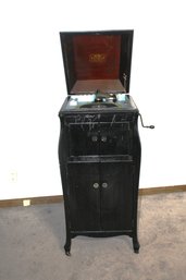Antique RCA Victor Phonograph -Painted In Black