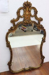 Curvaceous Bedecked Rococo Gilt Gesso Framed Wall Mirror