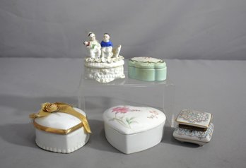 'Vintage Vanity Treasures' - Assorted Porcelain Trinket Boxes