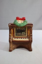 VTG Upright Player Piano Music Box Ceramic Plays ' We Wish You A Merry Christmas'