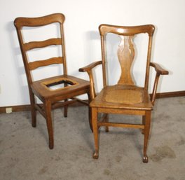 Two Vintage Oat Accent Chairs