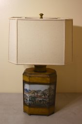Vintage Oriental Tea Tin Lamp