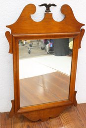 Georgian Style Mahogany Eagle Crested Broken Arch Framed Wall Mirror